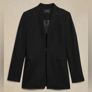 Banana Republic Ponte Collarless Blazer - Black (L)